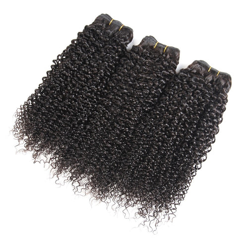 Siyun Show Hair Brazilian Natural Curly Raw Virgin Hair 3Pcs Human Hair Weave Bundles Natural Color