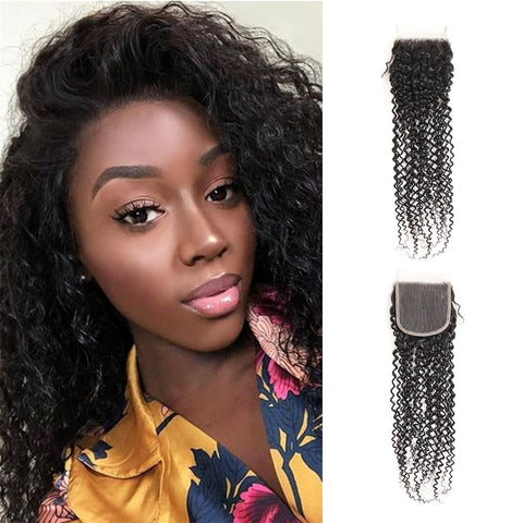 Siyun Show 4x4 Lace Closure Swiss Lace Human Hair Closure Curly Hair Human Hair Lace Closure