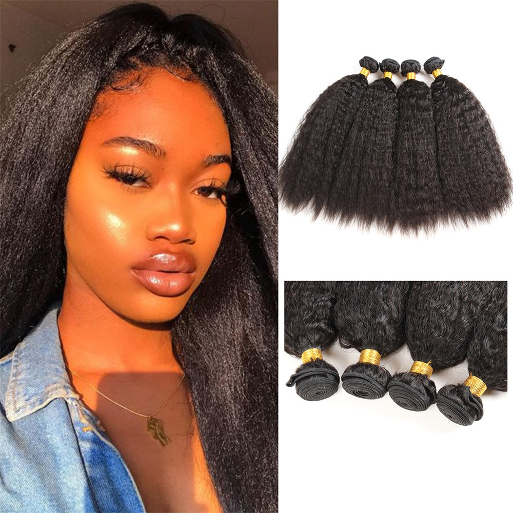 Siyun Show Yaki Straight human hair bundles 10A Grade Remy Brazilian Kinky Straight Bundle