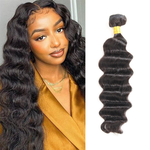 Siyun Show 14-40 Inch Loose Deep Wave Hair 1 Human Bundles Natural Color