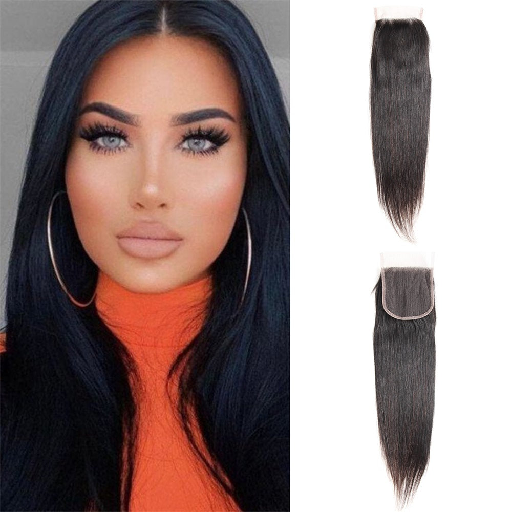 Siyun Show Straight With 4x4 Lace Free Part Lace Closure Natural Color